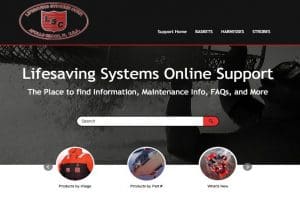 Image of the lifesaving systems support website.