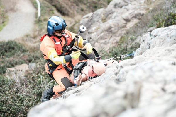rescue work on cliff